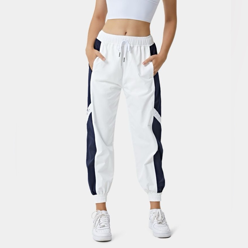 HALARA White and Navy Track Pants